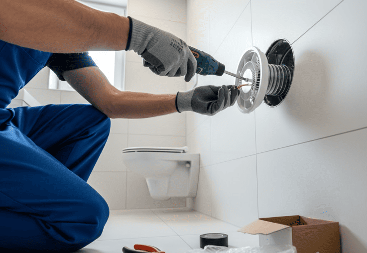 Замена  вытяжки вентилятора  в туалете в Минске